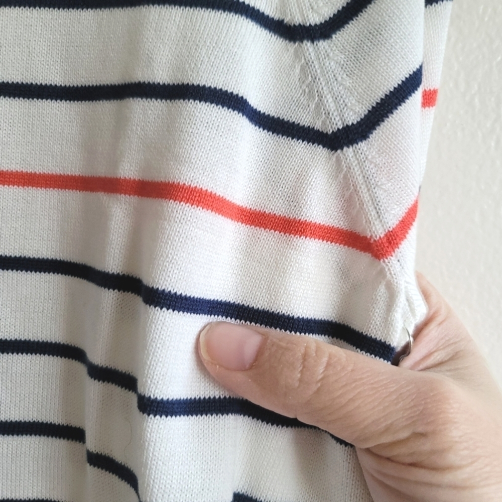 Stitches & Stripes ( Anthro), Striped Sweater, Cream/Navy/Pink, Size Small, NWT - Picture 4 of 5
